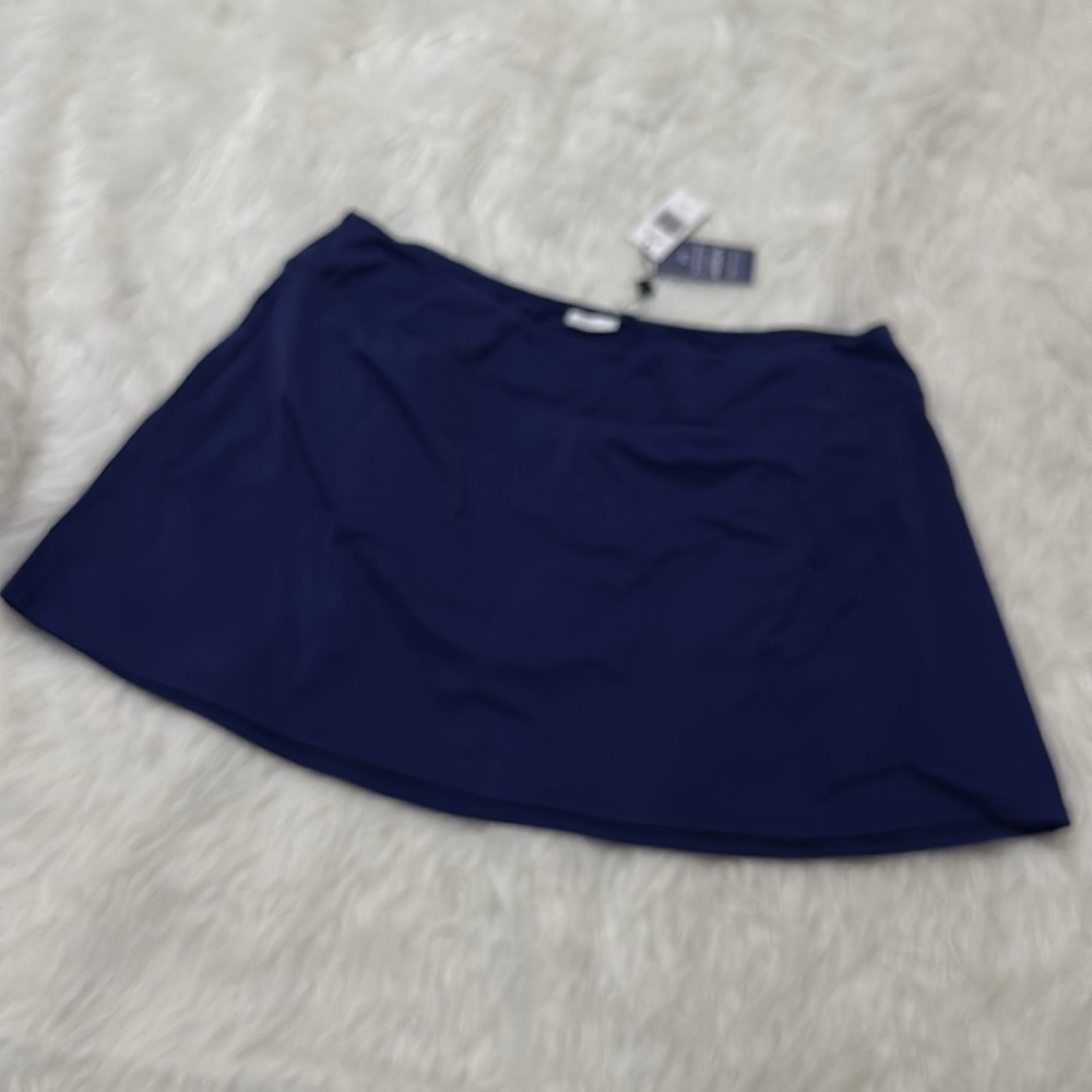 Cabana life navy longer swim skirt plus size 3x new with tag